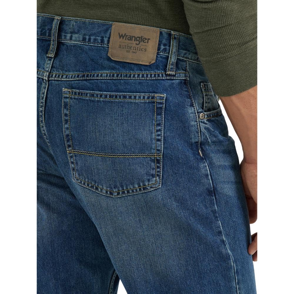 Wrangler Authentics Mens Relaxed Fit Boot Cut Jeans Medium Indigo Size 29W x 30L